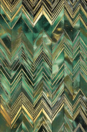 Green and Gold Zigzag
