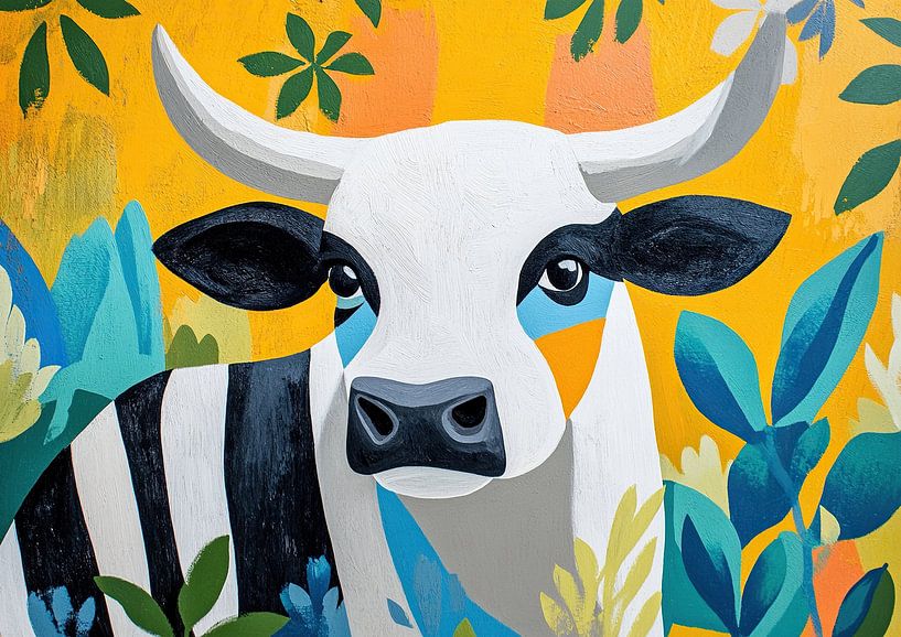 Jeune vache par Peintures accrocheuses