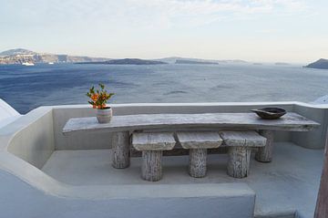 Een rustige ochtend in Santorini van haroulita