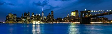Manhattan Skyline bij nacht van Tessa Louwerens