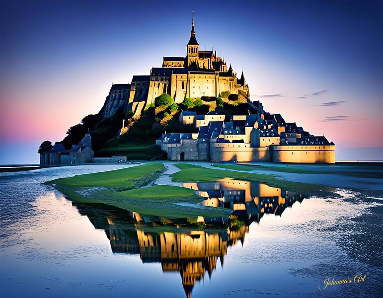 Castle Dreamscape -  Mont Saint-Michel, Normandy, France 1 by Johannas Art Creations