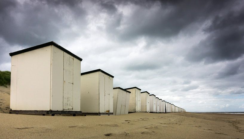 Beach houses on the coast of Zeeland. by Peter van der Waard