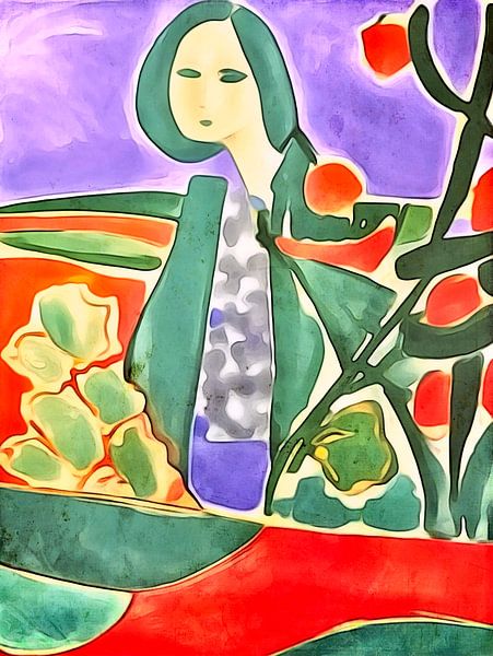 Woman in the landscape by zam art