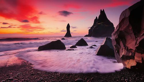 Prachtige zonsondergang op het strand
