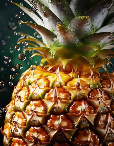 Gedetailleerde close-up van een verse ananas