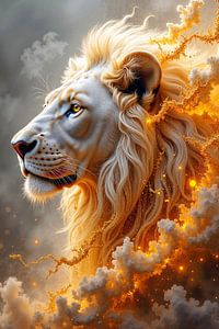 Fantasy Wall Art: VELMYROS – The lion in the golden mist