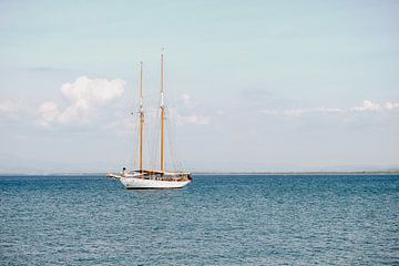 Sailing boat on the Mediterranean Sea by Lidushka