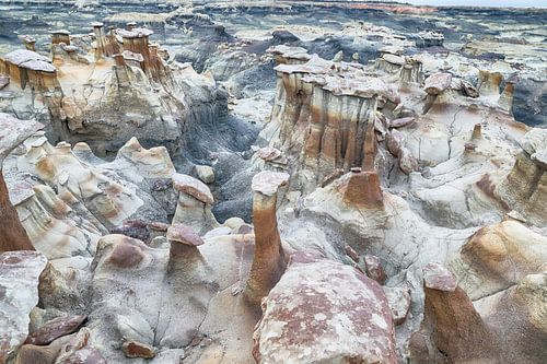 Bisti Badlands, chocolade hoodoos, New Mexico, VS