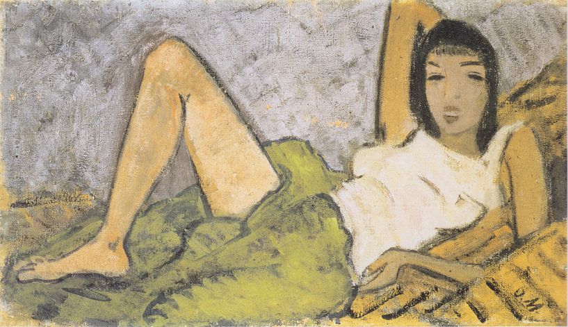 Lying girl, Otto Mueller - 1914 by Atelier Liesjes