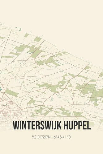 Vintage landkaart van Winterswijk Huppel (Gelderland)