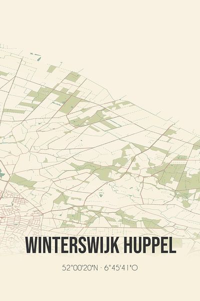 Vintage map of Winterswijk Huppel (Gelderland) by Prints of Place