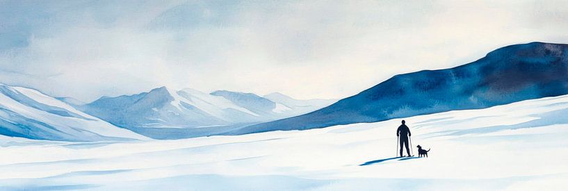 Winter tranquillity with a dog by Poster Art Shop