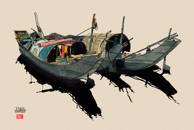 Boote Vietnam von Pieter Hogenbirk