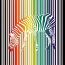 Regenbogen-Zebra von Bianca Wisseloo Miniaturansicht