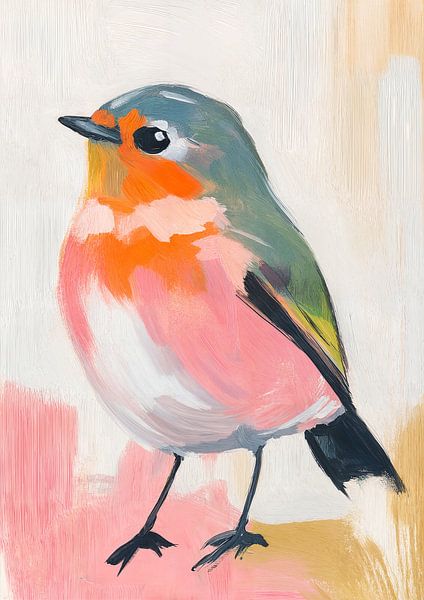 Rotkehlchen | Ausdrucksstarke Vogelkunst von Wunderbare Kunst