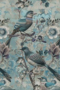 Borduurwerk Vogel en Bloem