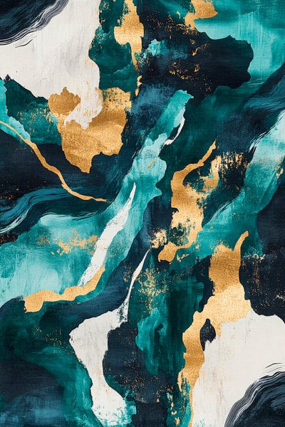 Abstract colours in shades of green by Poster Art Shop