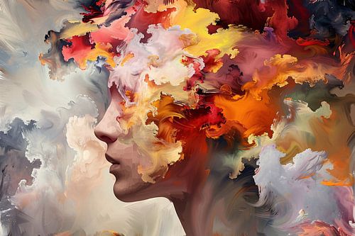 Vrouwelijke abstractie in lijnen