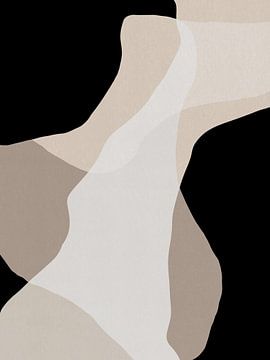 Vormen 6 | Neutraal & Zwart Abstract Minimalisme van Menega Sabidussi