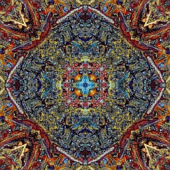 Playful, microscopic magical worlds in jasper on basalt