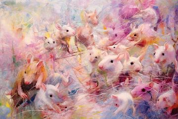 Rodents Socializing | Abstracte kunst van Blikvanger Schilderijen