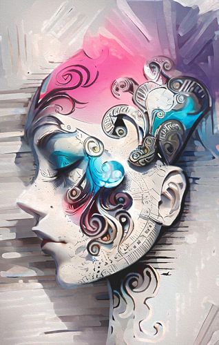 Luxe portret zijkant vrouw met tribal patronen