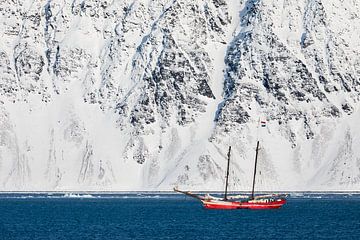 Sailing ship S/V Northern Lights in the Signehamna bay by Martijn Smeets