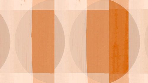 Mid Century Bauhaus Shapes Peach Beige