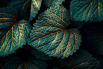 Feuilles vertes en détail - gros plan sur Poster Art Shop