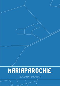 Blaupause | Karte | Mariaparochie (Overijssel) von Rezona