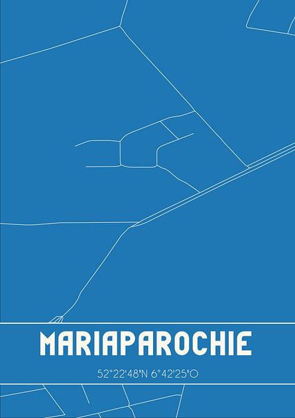 Blauwdruk | Landkaart | Mariaparochie (Overijssel) van Stad & Wand