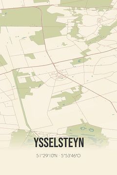 Vieille carte d'Ysselsteyn (Limbourg) sur Rezona