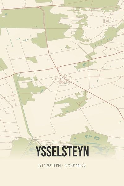 Vintage map of Ysselsteyn (Limburg) by Prints of Place