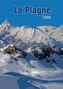 Vintage-Poster, La Plagne Frankreich
