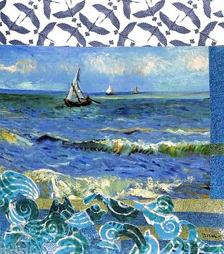 De zee . Inspiratie Vincent van Gogh. ( 5 ) van Ineke de Rijk