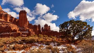 Fisher Towers im Winter, Vereinigte Staaten