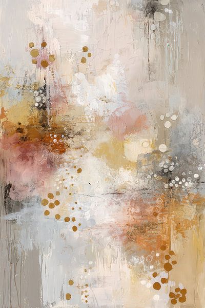 Orange Beige Abstract - Warm Modern Painting by Joriali Abstract