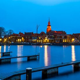 Cityscape of Blokzijl from Noorderkade before sunrise by R Smallenbroek