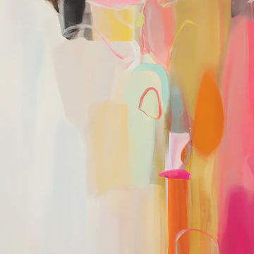 Abstrait coloré dans des couleurs chaudes avec du blanc sur Studio Allee