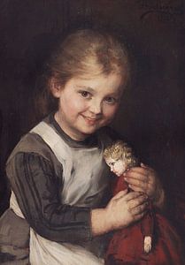 Enfant avec poupée, FRANZ VON DEFREGGER, 1881 sur Atelier Liesjes