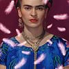 Kahlo- Pink feathers by Digital Art Studio