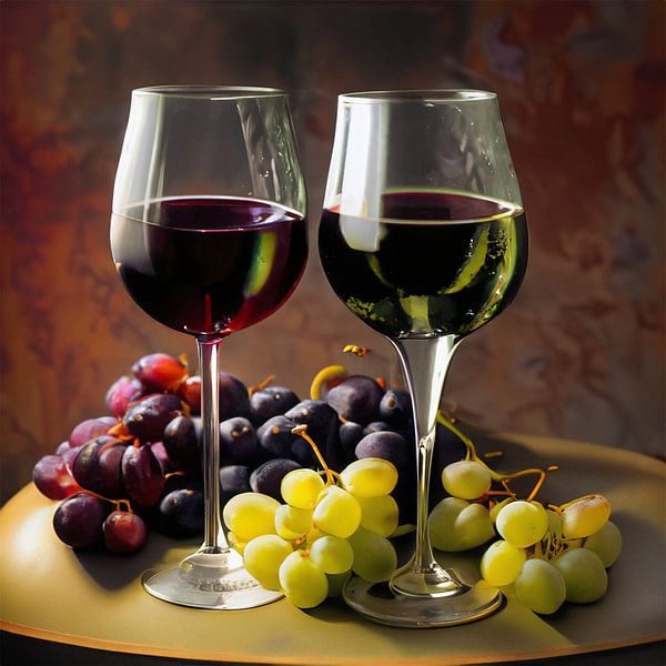 The Duet of Grapes and Wine: A Moment of Tranquillity by KijkKunst