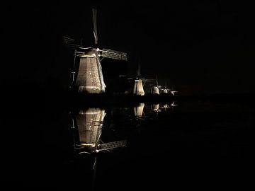 Molens in de nacht van iPics Photography