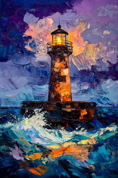 Lighthouse night by Poster Art Shop