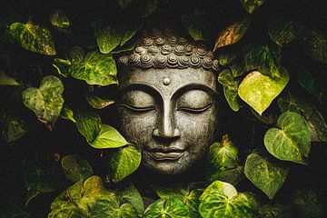 Buddha in Grün von Vlindertuin-Art