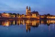 Magdeburg Kathedraal in de avond van Patrice von Collani thumbnail