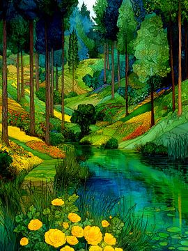 Forest by Klimt style 14 by JBJart Justyna Jaszke