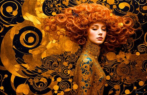 Aurea Divina: Wind of Gold – Rote Haare & Art Nouveau Wirbel