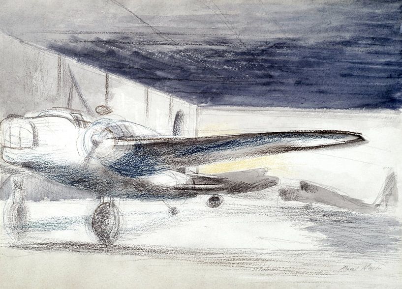 Bommenwerper Lair, Paul Nash - 1940 van Het Archief