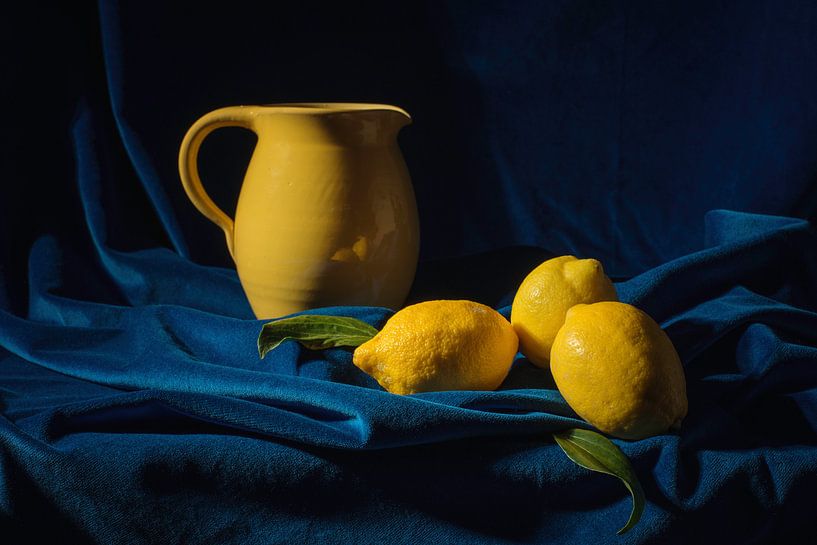 Still life in yellow &amp; blue by Monique van Velzen
